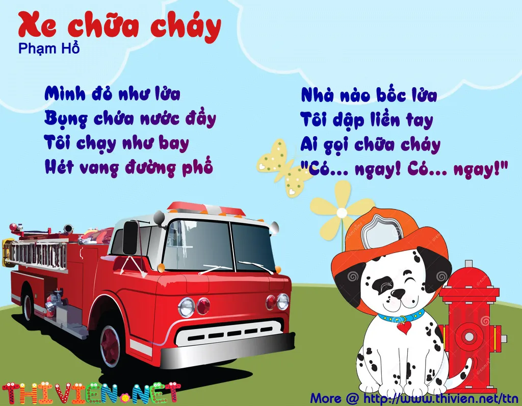 Bài thơ: Xe chữa cháy (Phạm Hổ)